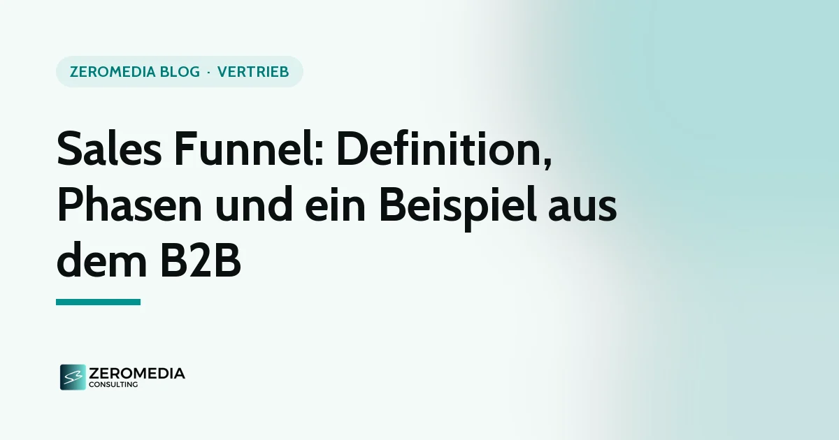 Sales Funnel: Titelgrafik zum Ratgeber „Sales Funnel: Definition, Phasen und ein Beispiel aus dem B2B“