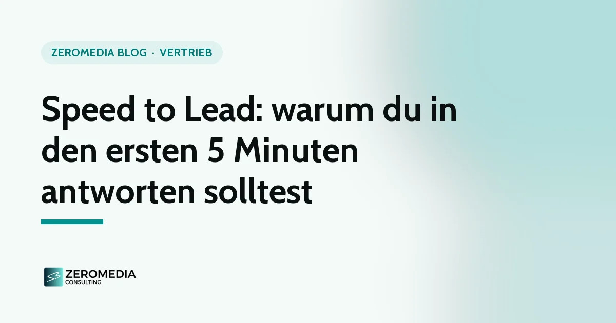 Speed to Lead: Titelgrafik zum Ratgeber „Speed to Lead: warum du in den ersten 5 Minuten antworten solltest“